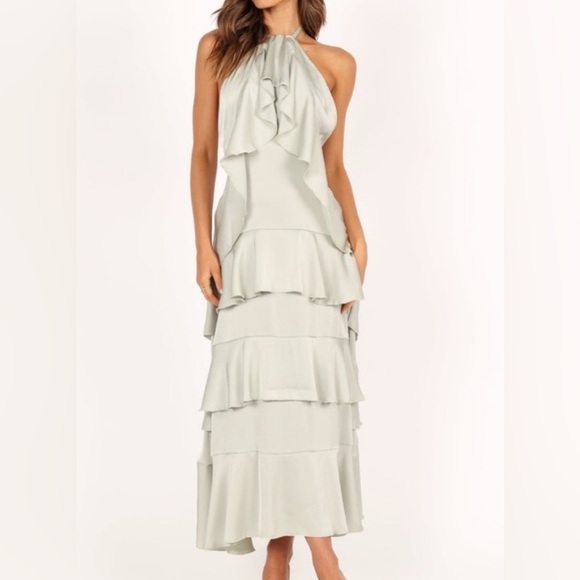 Petal & Pup Dresses & Skirts - Petal & Pup Sage Green Rhean Tiered Maxi Dress